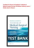 TEST BANK FOR BRUNNER & SUDDARTH'S TEXTBOOK OF MEDICAL SURGICAL NURSING &lpar;15TH EDITION&rpar; BY JANICE L&period; HINKLE & KERRY H&period; CHEEVER &vert;ALL CHAPTERS &vert; QUESTIONS & 100&percnt; VERIFIED ANSWERS AND RATIONALES &vert; GRADED A&plus; &vert;LATEST VERSION