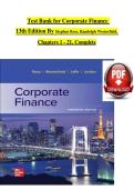 TEST BANK For Corporate Finance&comma; 13th Edition By Stephen Ross&comma; Randolph Westerfield&comma; Verified Chapters 1 - 31&comma; Complete Newest Version