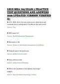 LSUS MHA 705 EXAM 1 PRACTICE&NewLine;TEST QUESTIONS AND ANSWERS&NewLine;2026 UPDATED VERSION VERIFIED&NewLine;A&plus;