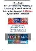 Test Bank&NewLine;For Understanding Anatomy & &NewLine;Physiology A Visual&comma; Auditory&comma; &NewLine;Interactive Approach 3rd Edition &NewLine;By Gale Sloan Thompson