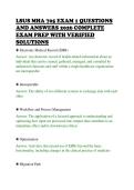 LSUS MHA 705 EXAM 1 QUESTIONS&NewLine;AND ANSWERS 2026 COMPLETE&NewLine;EXAM PREP WITH VERIFIED&NewLine;SOLUTIONS