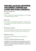 LSUS MHA 705 EXAM 1 QUESTIONS&NewLine;AND CORRECT ANSWERS 2026&NewLine;LATEST PREP GUIDE VERIFIED A&plus;