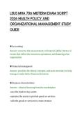 LSUS MHA 706 MIDTERM EXAM SCRIPT&NewLine;2026 HEALTH POLICY AND&NewLine;ORGANIZATIONAL MANAGEMENT STUDY&NewLine;GUIDE