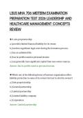 LSUS MHA 706 MIDTERM EXAMINATION&NewLine;PREPARATION TEST 2026 LEADERSHIP AND&NewLine;HEALTHCARE MANAGEMENT CONCEPTS&NewLine;REVIEW