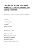 LSUS MHA 706 MIDTERM FINAL REVIEW&NewLine;PAPER 2026 COMPLETE QUESTIONS AND&NewLine;VERIFIED SOLUTIONS