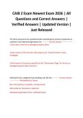 CAIB 2 Exam Newest Exam 2026 &vert; All Questions and Correct Answers &vert; Verified Answers &vert; Updated Version &vert; Just Released