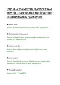 LSUS MHA 706 MIDTERM PRACTICE EXAM&NewLine;2026 FULL CASE STUDIES AND STRATEGIC&NewLine;DECISION MAKING FRAMEWORK