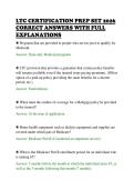 LTC CERTIFICATION PREP SET 2026&NewLine;CORRECT ANSWERS WITH FULL&NewLine;EXPLANATIONS