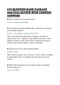 LTC QUESTION BANK PACKAGE&NewLine;2026 FULL REVIEW WITH VERIFIED&NewLine;ANSWERS