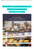 TESTBANK For Accounting Information Systems&comma; 3rd Edition by Vernon Richardson&comma; Verified Chapters1-18&comma; Complete Latest Solution 