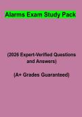 Alarms Exam Study Pack &vert; Questions & Answers&comma; Comprehensive Study Guide&comma; Practice Test & Revision Notes &vert; Latest 2026 PDF