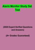 Alarm Monitor Study Set Test &vert; Questions & Answers&comma; Comprehensive Study Guide&comma; Practice Test & Revision Notes &vert; Latest 2026 PDF