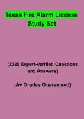 Texas Fire Alarm License Study Set &vert; Questions & Answers&comma; Comprehensive Study Guide&comma; Practice Test & Revision Notes &vert; Latest 2026 PDF
