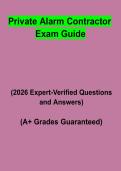 Private Alarm Contractor Exam Guide &vert; Questions & Answers&comma; Comprehensive Study Guide&comma; Practice Test & Revision Notes &vert; Latest 2026 PDF
