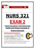 NURS 321 Exam 2 &ndash; &lpar;2026&rpar; Actual Questions & Answers &lpar;DU&rpar; 100&percnt; Guarantee Pass