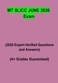 MT SLICC June 2026 Exam &vert; Questions & Answers&comma; Comprehensive Study Guide&comma; Practice Test & Revision Notes &vert; Latest 2026 PDF