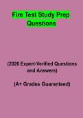 Fire Test Study Prep Questions &vert; Questions & Answers&comma; Comprehensive Practice Test & Revision Notes &vert; Latest 2026 PDF
