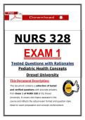 NURS 328 Exam 1 &ndash; &lpar;2026&rpar; Actual Questions & Answers &lpar;DU&rpar; 100&percnt; Guarantee Pass