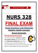 NURS 328 Final Exam &ndash; &lpar;2026&rpar; Actual Questions & Answers &lpar;DU&rpar; 100&percnt; Guarantee Pass
