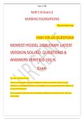 NUR 110 Exam 3  &NewLine;NURSING FOUNDATIONS