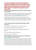 ICC Spray-Applied Fireproofing Special Inspector Certification Exam Study Guide 2026 &vert; Verified Questions & Answers with Rationales &vert; ICC Special Inspector Exam Prep PDF