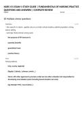 NURS 151 EXAM 1 STUDY GUIDE &vert; FUNDAMENTALS OF NURSING PRACTICE QUESTIONS AND ANSWERS &vert; COMPLETE REVIEW
