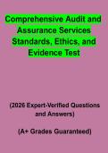 Comprehensive Audit and Assurance Services Standards&comma; Ethics&comma; and Evidence Test &vert; Questions & Answers&comma; Study Guide&comma; Practice Test & Revision Notes &vert; Latest 2026 PDF