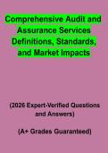 Comprehensive Audit and Assurance Services Definitions&comma; Standards&comma; and Market Impacts Exam Guide &vert; Questions & Answers&comma; Study Guide & Revision Notes &vert; Latest 2026 PDF