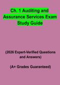 Ch&period; 1 Auditing and Assurance Services Exam Study Guide &vert; Questions & Answers&comma; Practice Test & Revision Notes &vert; Latest 2026 PDF