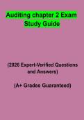 Auditing Chapter 2 Exam Study Guide &vert; Questions & Answers&comma; Comprehensive Study Guide&comma; Practice Test & Revision Notes &vert; Latest 2026 PDF