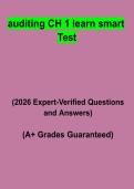 Auditing CH 1 LearnSmart Test &vert; Questions & Answers&comma; Comprehensive Study Guide&comma; Practice Test & Revision Notes &vert; Latest 2026 PDF