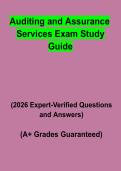 Auditing and Assurance Services Exam Study Guide &vert; Questions & Answers&comma; Practice Test & Revision Notes &vert; Latest 2026 PDF&NewLine;