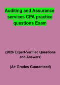 Auditing and Assurance Services CPA Practice Questions Exam &vert; Questions & Answers&comma; Comprehensive Study Guide&comma; Practice Test & Revision Notes &vert; Latest 2026 PDF
