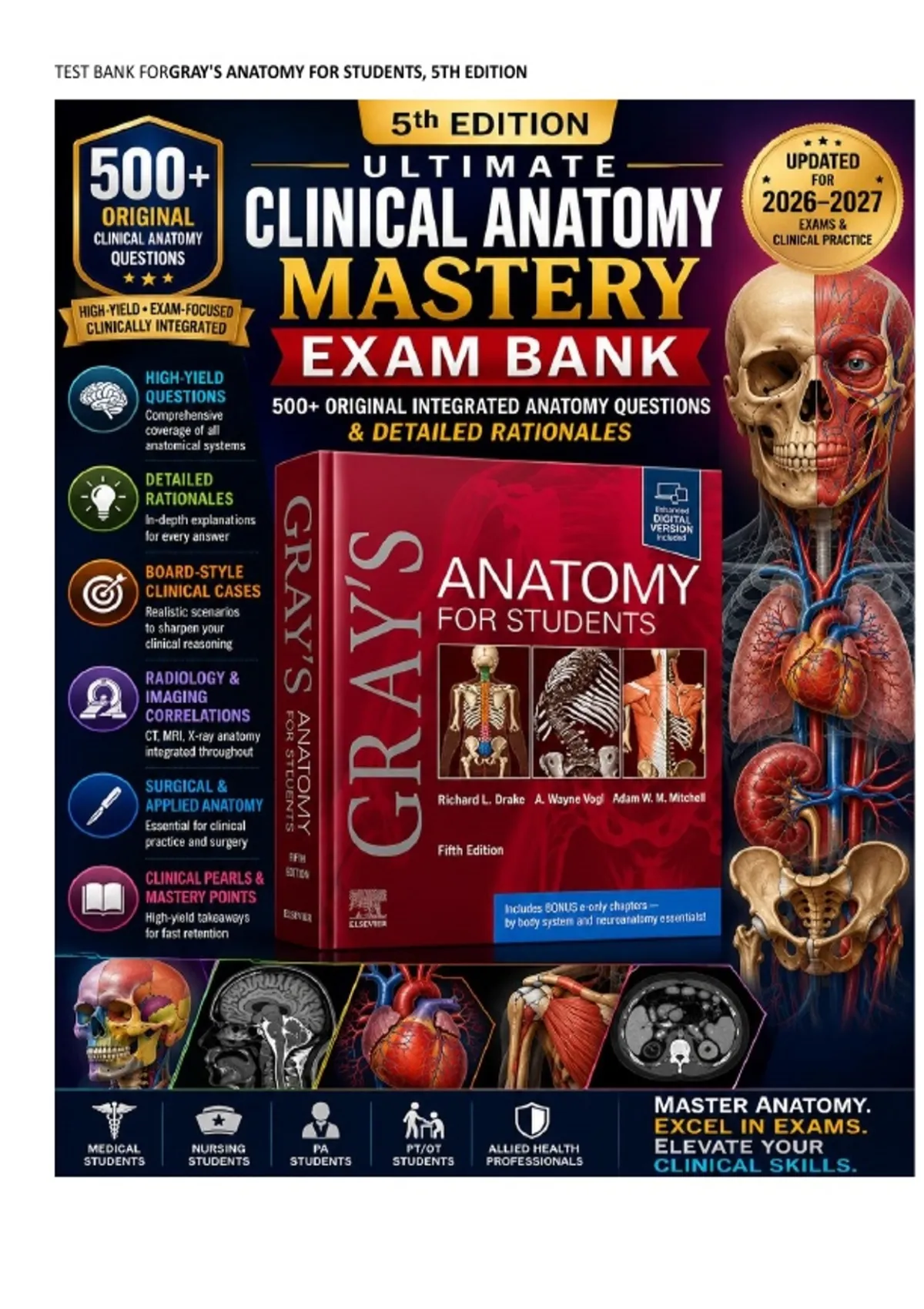 Ultimate Human Anatomy Mastery Bundle | Gray's Anatomy for Students, 5th Edition Netter Atlas of ...