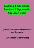 Auditing & Assurance Services A Systematic Approach Exam &vert; Questions & Answers&comma; Comprehensive Study Guide&comma; Practice Test & Revision Notes &vert; Latest 2026 PDF