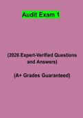Audit Exam 1 &vert; Questions & Answers&comma; Comprehensive Study Guide&comma; Practice Test & Revision Notes &vert; Latest 2026 PDF