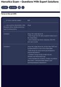 Narcotics Exam  &ndash; Questions With Expert Solutions