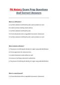 Pennsylvania Notary Exam Prep Questions and Correct Answers &ndash; Complete Study Guide
