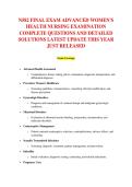 N582 FINAL EXAM ADVANCED WOMEN'S &NewLine;HEALTH NURSING EXAMINATION &NewLine;COMPLETE QUESTIONS AND DETAILED &NewLine;SOLUTIONS LATEST UPDATE THIS YEAR &NewLine;JUST RELEASED 