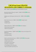 CRCR Prep Exam UPDATED &NewLine;QUESTIONS AND CORRECT ANSWERS