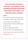 VITA CERTIFICATION EXAM PREP 2026&colon; 200&plus; REAL EXAM QUESTIONS WITH VERIFIED ANSWERS & DETAILED RATIONALES &vert; COMPLETE TEST BANK COVERAGE&NewLine;