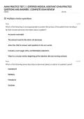AAMA PRACTICE TEST 2 &vert; CERTIFIED MEDICAL ASSISTANT &lpar;CMA&rpar; PRACTICE QUESTIONS AND ANSWERS &vert; COMPLETE EXAM REVIEW