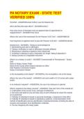 PA NOTARY EXAM - STATE TEST VERIFIED 100&percnt;