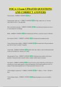 FOCA 1 Exam UPDATED QUESTIONS &NewLine;AND CORRECT ANSWERS