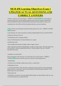 MCB 450 Learning Objectives Exam 1 &NewLine;UPDATED ACTUAL QUESTIONS AND &NewLine;CORRECT ANSWERS
