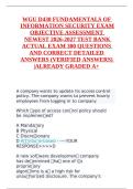WGU D430 FUNDAMENTALS OF INFORMATION SECURITY EXAM OBJECTIVE ASSESSMENT NEWEST 2025&ndash;2026 TEST BANK &vert; ACTUAL EXAM &vert; 300 QUESTIONS AND CORRECT DETAILED ANSWERS &lpar;VERIFIED ANSWERS&rpar; &vert; ALREADY GRADED A&plus;