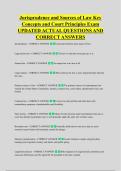 Jurisprudence and Sources of Law Key &NewLine;Concepts and Court Principles Exam &NewLine;UPDATED ACTUAL QUESTIONS AND &NewLine;CORRECT ANSWERS