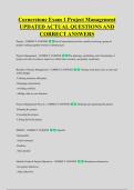 Cornerstone Exam 1 Project Management &NewLine;UPDATED ACTUAL QUESTIONS AND &NewLine;CORRECT ANSWERS