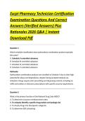 Excpt Pharmacy Technician Certification &NewLine;Examination Questions And Correct &NewLine;Answers &lpar;Verified Answers&rpar; Plus &NewLine;Rationales 2026 Q&A &vert; Instant &NewLine;Download Pdf 