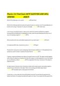 Physics 111 Final Exam WITH QUESTION AND WELL&NewLine;VERIFIED ANSWERS 2026&excl;&excl;&excl;